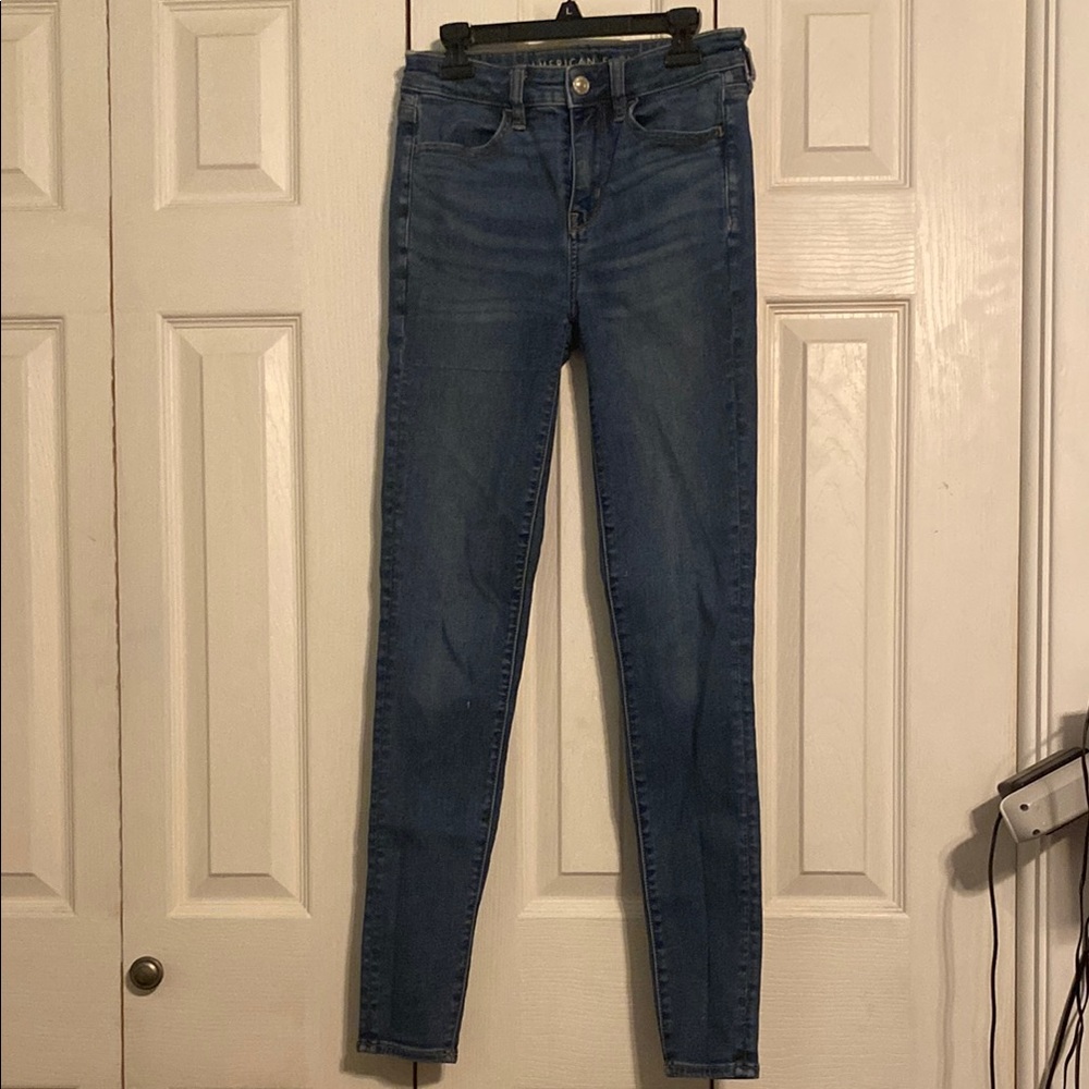American Eagle Outfitters Blue Skinny Jeans High-Rise